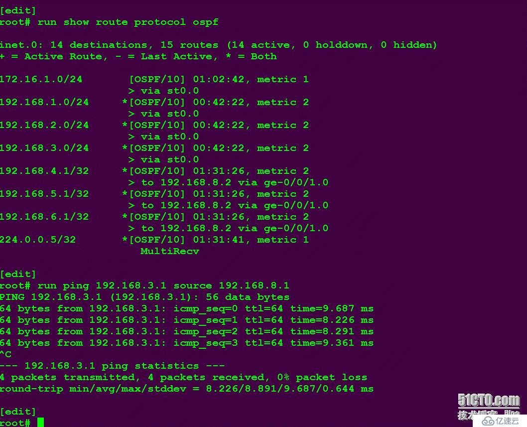 Netscreen 与Juniper SRX跑OSPF