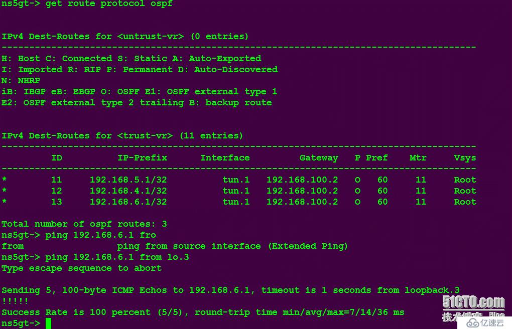 Netscreen与Cisco跑OSPF