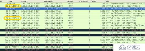 use wireshark captureing http delays