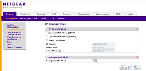 因网内DHCP服务造成网件netgear GS728TP交换机配置地址的改变
