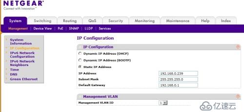 因网内DHCP服务造成网件netgear GS728TP交换机配置地址的改变