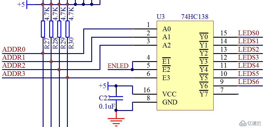 单片机中74HC138三八译码器的使用