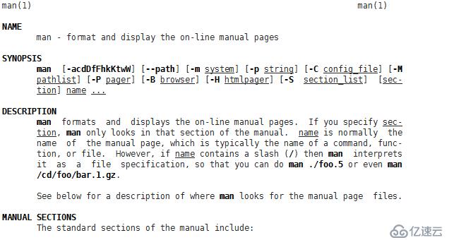 linxu中man的使用方法