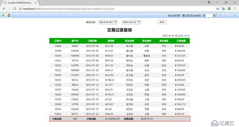 百万级分组大报表开发与呈现