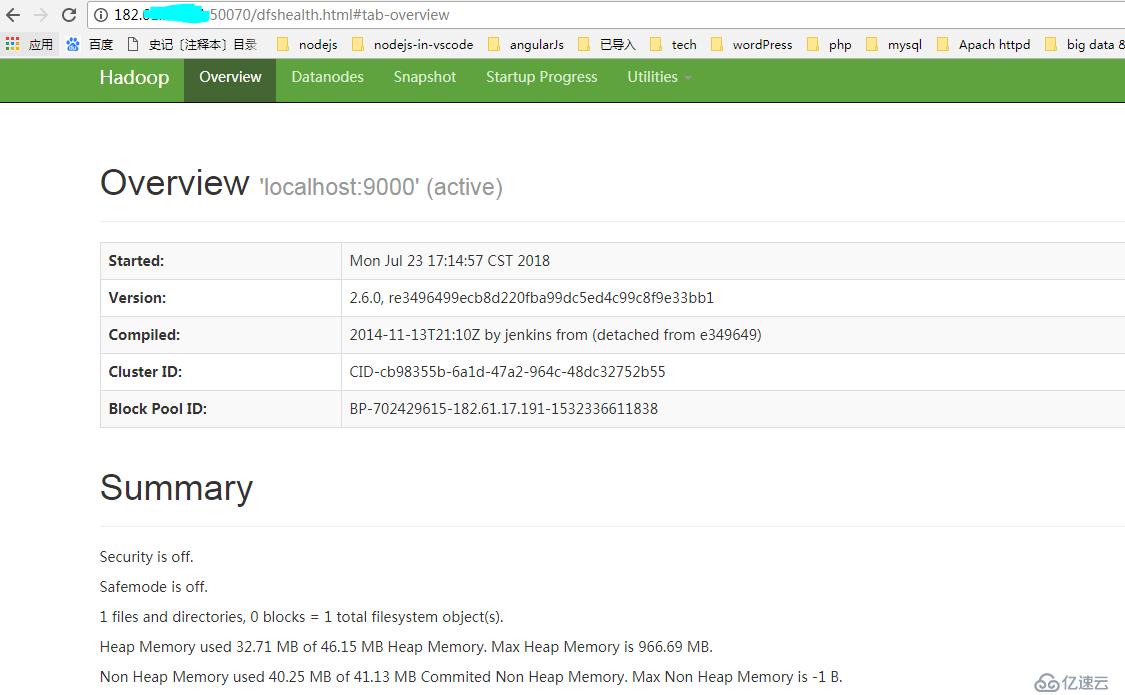 Hadoop2.6.0 + 云centos +伪分布式 --->只谈部署