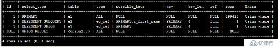 MySQL中explain执行计划优化sql语句