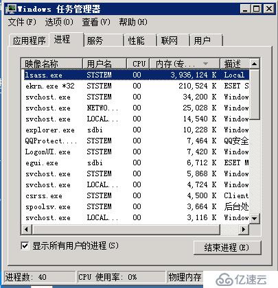 Lsass.exe进程占用大量内存