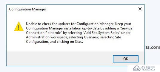 如何关闭运行Configuration Manager Console时提示检查更新对话框？