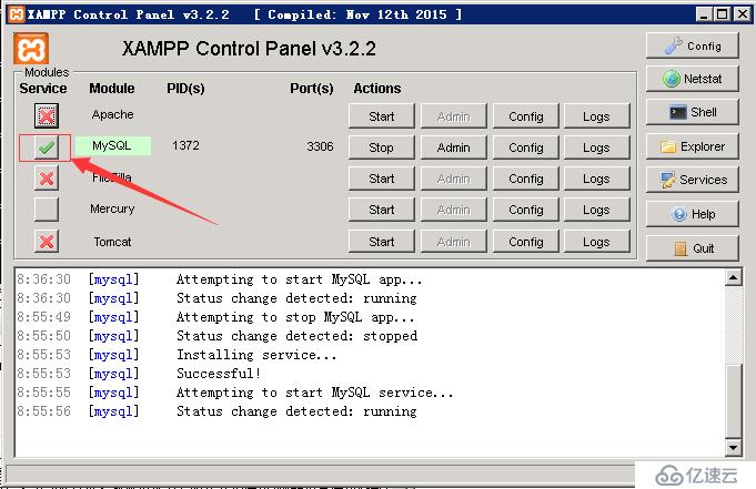 Windows下安装的XAMPP如何设置Apache和MySQL等服务开机自启动