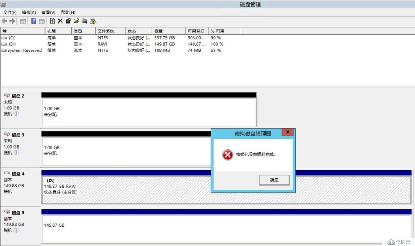 windows2012 R2群集的磁盘变raw无法格式化的解决