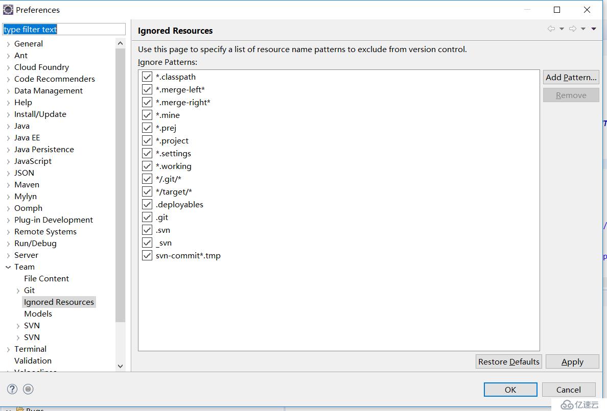 eclipse下如何忽略不用提交的svn文件