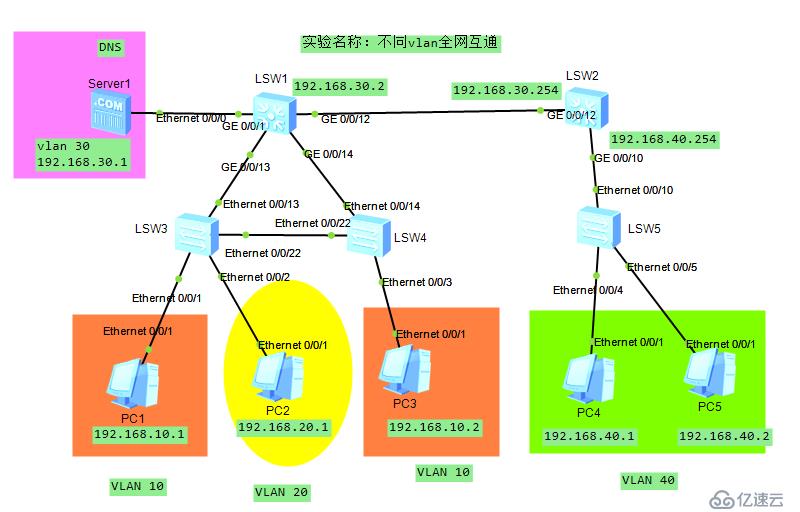 不同VLAN全网互通