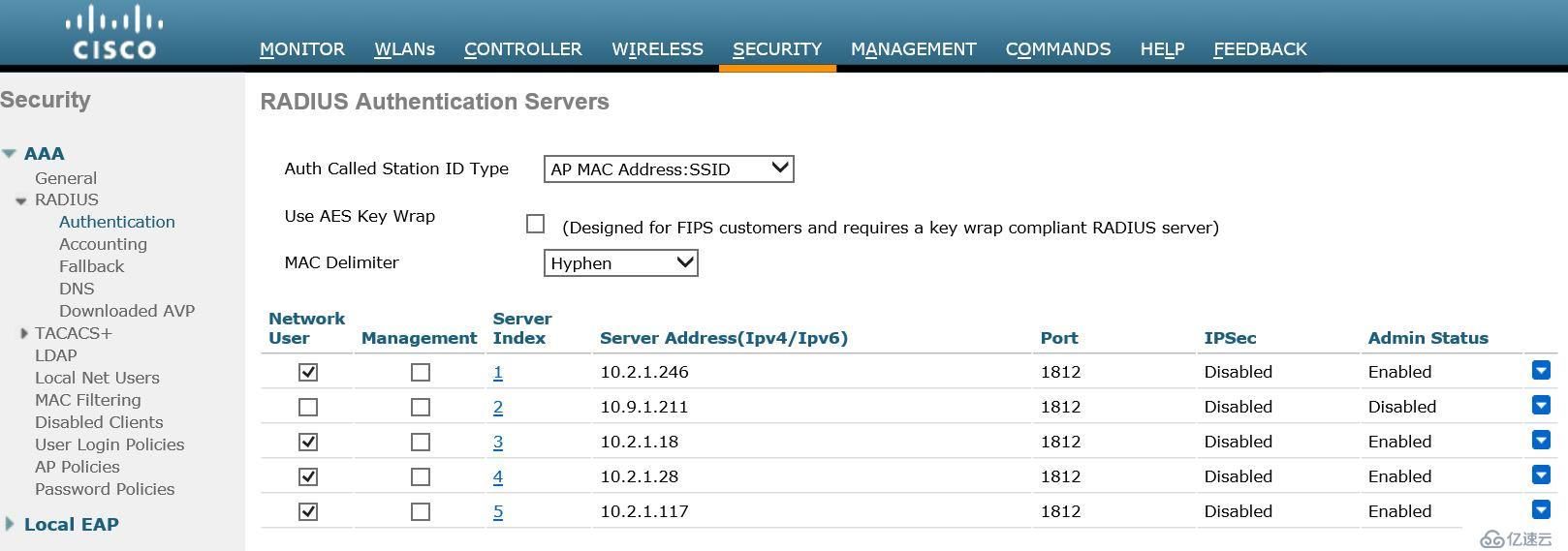 Cisco WLC 配置 NPS服务器