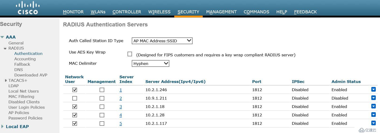 Cisco WLC 配置 NPS服務(wù)器