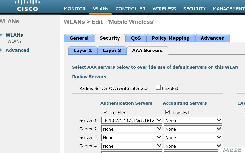 Cisco WLC 配置 NPS服务器