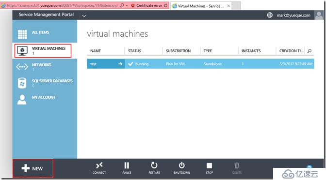 Windows Azure Pack与VMware VRA 对比(五)Azure Pack 安装及IaaS功能测试