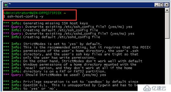 cygwin openssh for windows