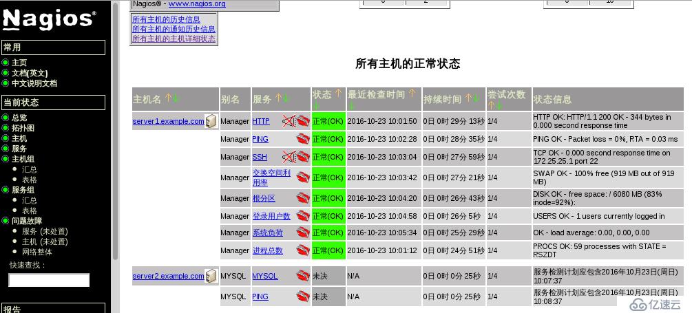 监控之nagios的安装部署（监控本机及其他主机的配置+警报机制的配置）