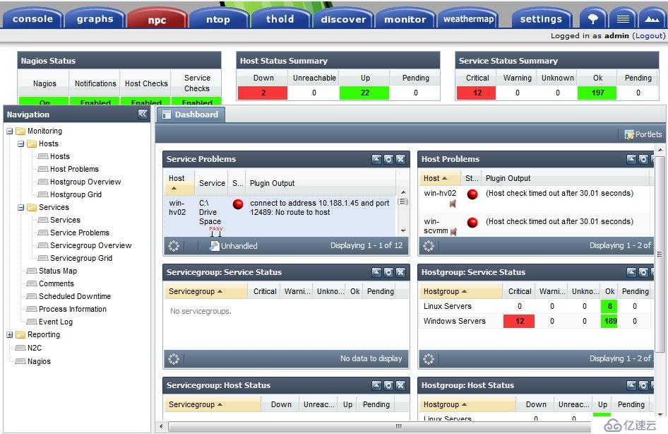 Cacti+Nagios(七)：Nagios监控windows（基于check_nt）