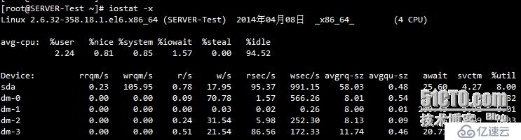 Linux 下使用iostat命令生成CPU和I/O的统计报告 