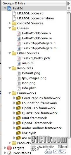 Cocos2d项目整体框架——创建“Test2d”的项目
