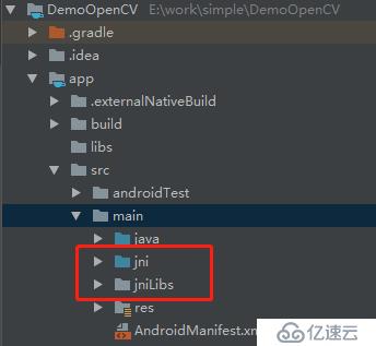 基于android studio开发的 opencv关于android人脸识别的DEMO