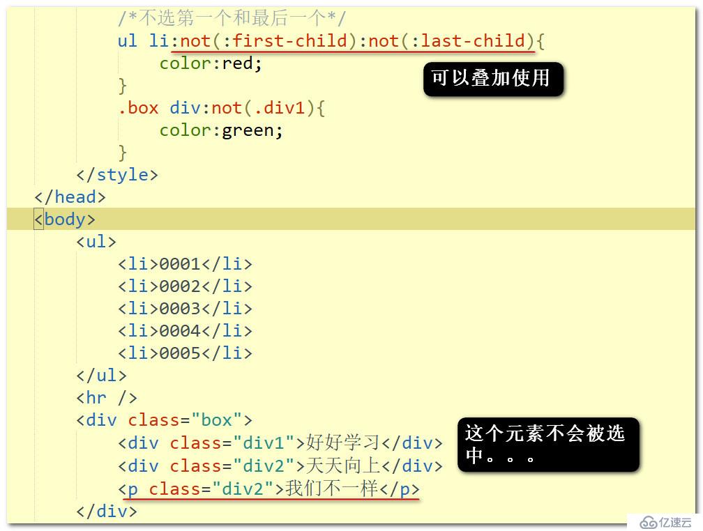 css中的:not选择的使用