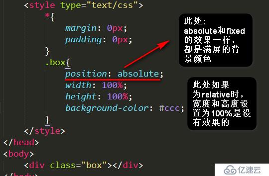 具有absolute、relative、fixed的div设置宽度和高度的效果