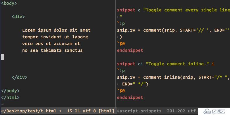 VIM 代码片段插件 ultisnips 使用教程