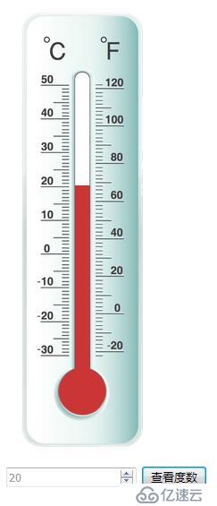 jQuery温度计，支持摄氏度华氏度同时展示