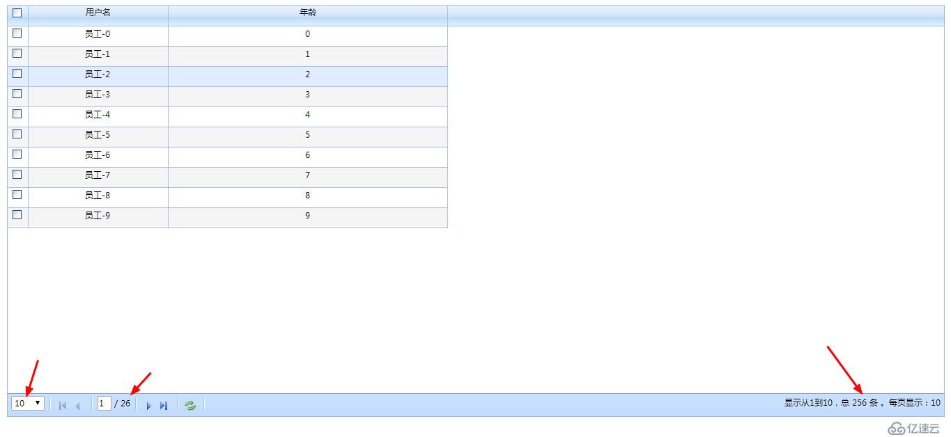 LigerUI中通过加载服务端数据进行表格的分页显示