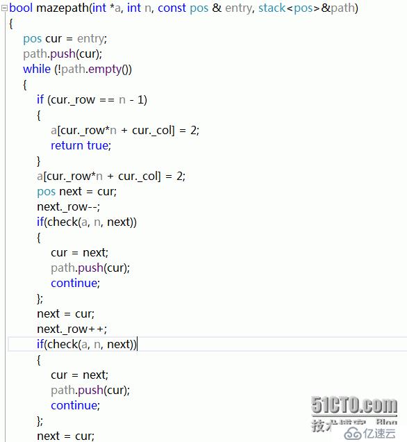 C++使用回溯算法解决简单迷宫问题