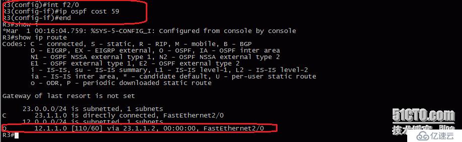 17、OSPF配置实验之修改Cost值及 参考带宽