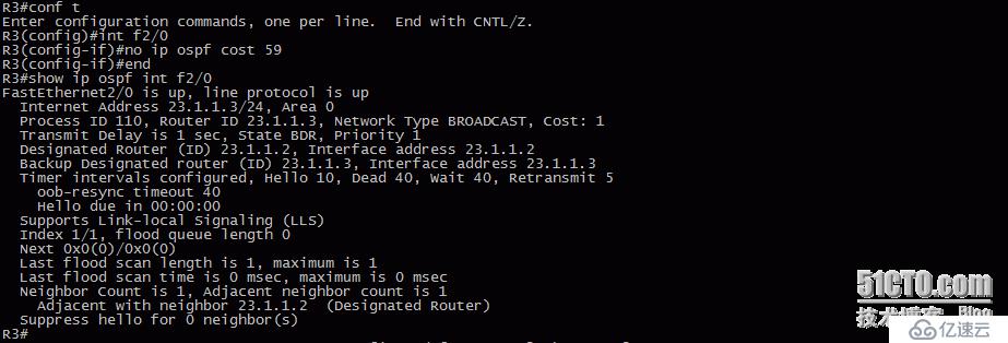 17、OSPF配置實驗之修改Cost值及 參考帶寬