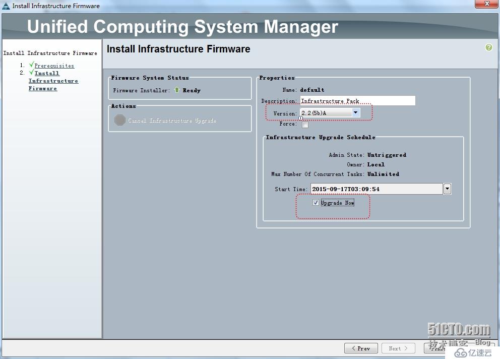 将UCS Manager从2.1(3a)升级到2.2(5b)