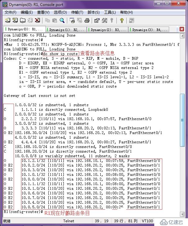 网络聚合CIDR配置OSPF、RIP路由重分发配置实例