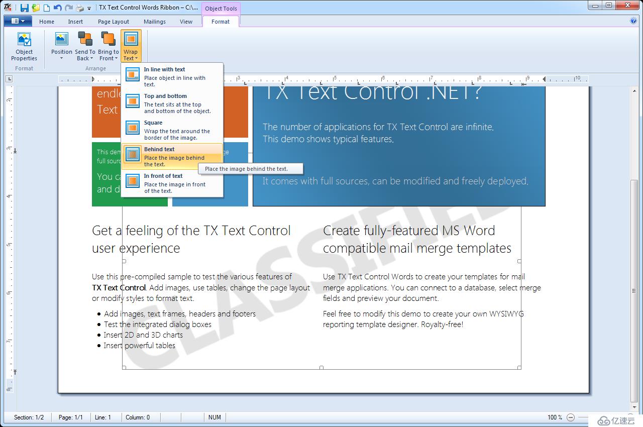 可编程的文字处理引擎TX Text Control .NET Server for Windows Forms