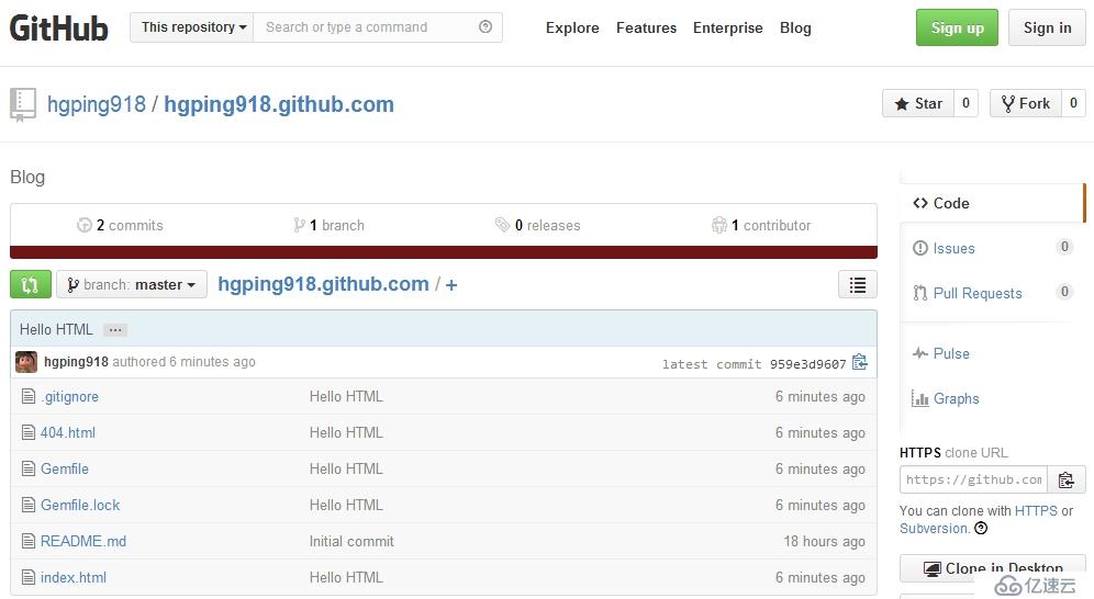 GitHub搭建简单的项目“Hello HTML”