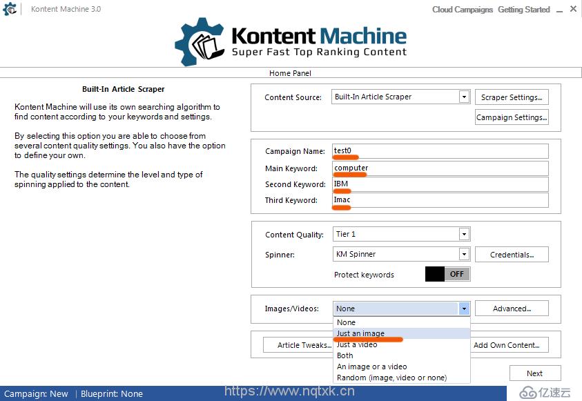 英文SEO采集伪原创软件Kontent Machine注册使用实战教程！