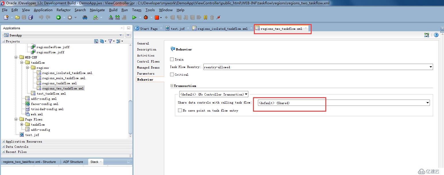 ADF12C Taskflow Share vs Isolated