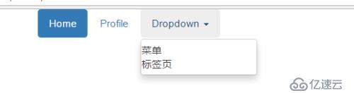 bootstrap-带下拉菜单的胶囊式标签页