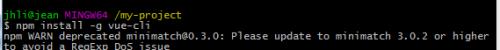 git bash + node+ npm+ vue 搭建第一个vue project（一）