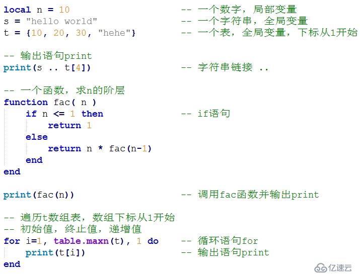 Lua(2) ——基础语法