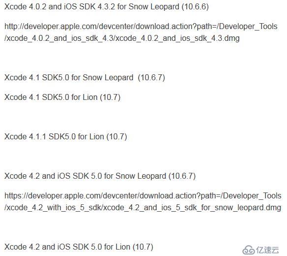 XCode各版本与Mac OS各版本对应列表