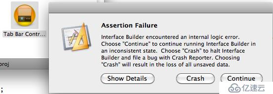 Iphone开发Interface Builder出现Assertion Failure错误