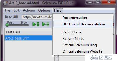 Selenium IDE工具界面剖析