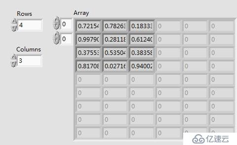 LabView随机生成二维数组