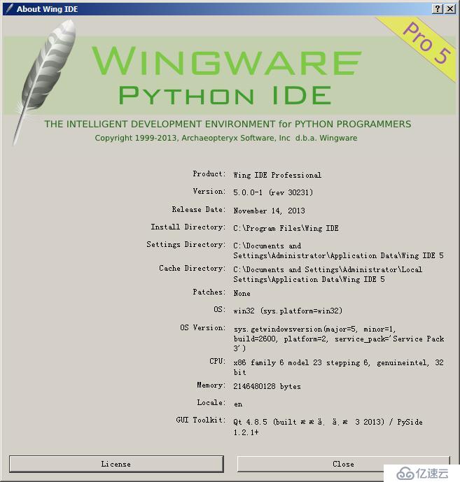 Wing IDE pro5.0.7-1 (rev 31559) 破解方法（仅供测试，请使用正版软件）