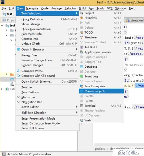 基于intellij和meavn的整合开发struts2框架的web程序