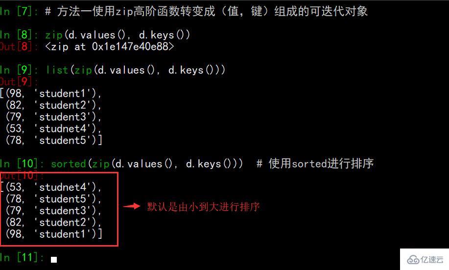 Python字典从小到大输出的方法有哪些